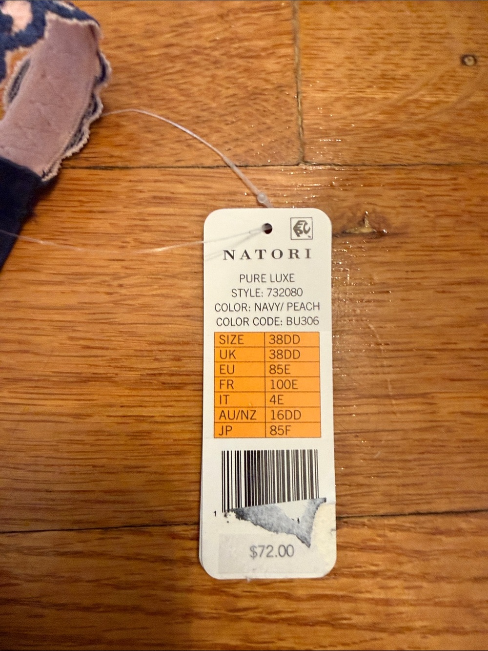 Natori “pure luxe” style Bra 38dd navy pink 38E new with tags - Picture 4 of 9